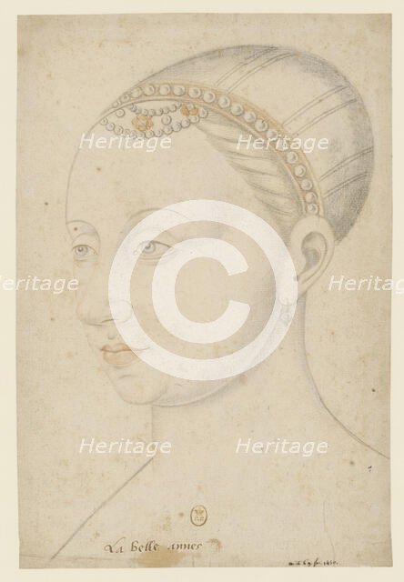 Portrait of Agnès Sorel (1422-1450), c1535-1550. Creator: Fouquet, Jean, (After) .