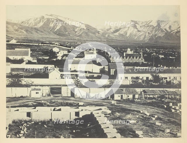 Salt Lake City, Camp Douglas and Wasatch Mountains in the Background, 1868/69. Creator: Andrew Joseph Russell.