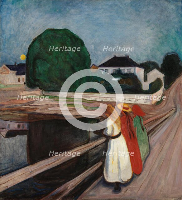 The Girls on the Bridge, probably 1901. Creator: Edvard Munch.