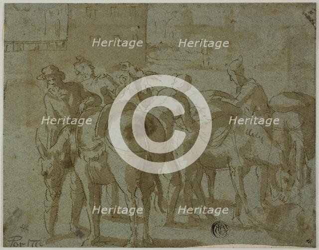 Muleteers and Mules, n.d. Creator: Giovanni Guerra.