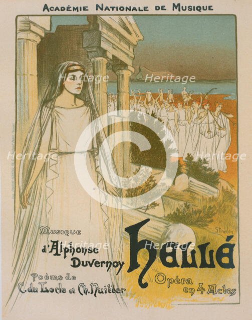 Affiche pour l'opéra "Hellé", représenté au Théâtre national de l'Opéra, c1896. Creator: Theophile Alexandre Steinlen.