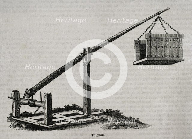 Tolenon - medieval military machinery, 1852.  Creator: Unknown.