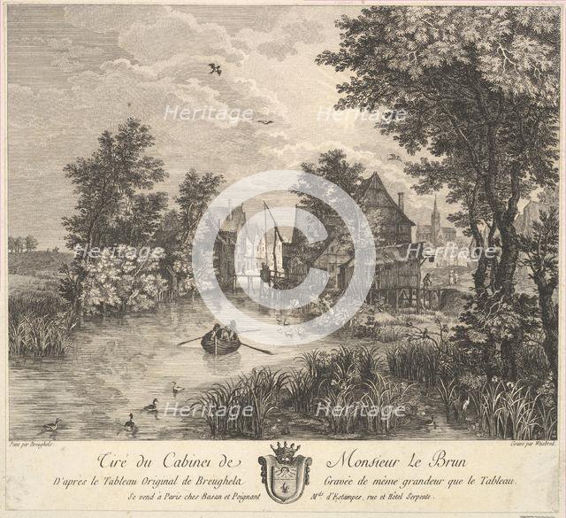 River Landscape after the painting in the cabinet of Mr. Poullain, 1780. Creator: JF Borgnet.