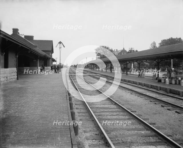 Chicago & North Western Railway station, Elmhurst, Ill., between 1880 and 1899. Creator: Unknown.