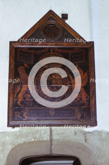 Royal arms of King Edward VI, St Mary's Church, Westerham, Kent, 20th century. Artist: CM Dixon.