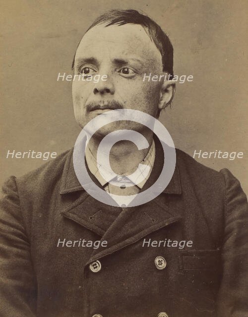 Margerand. Claude. 32 ans, né le 24/3/61 à Beaujeu (Rhône). Cordonnier. Anarchiste. 3/7/94. , 1894. Creator: Alphonse Bertillon.