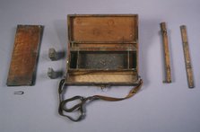 Paint box with removable easel and folding palette, before 1932. Creator: Unknown.