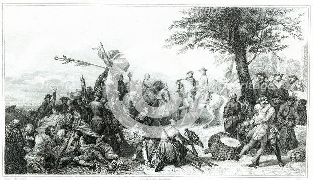 Battle of Fontenoy (Belgium) as part of the War of Austrian Succession; French victory against th…