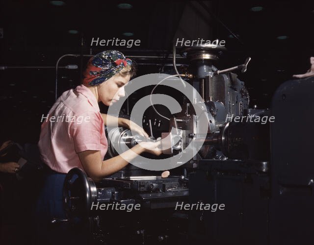 Woman machinist, Douglas Aircraft Company, Long Beach, Calif., 1942. Creator: Alfred T Palmer.