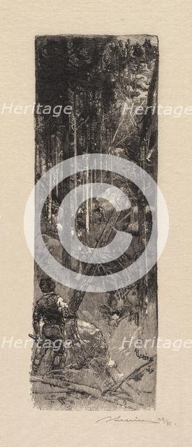 Fontainebleau Forest: Cutting of Pines (La Forêt de Fontainebleau: Abatage des pins), 1890. Creator: Auguste Louis Lepère (French, 1849-1918); A. Desmoulins, Published in Revue Illustrée, 1887-90.