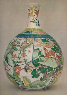 'Chinese Porcelain Bottle in Enamel Famille Verte. Period of K'Ang His, 1662-1722, (1928). Artist: Unknown.
