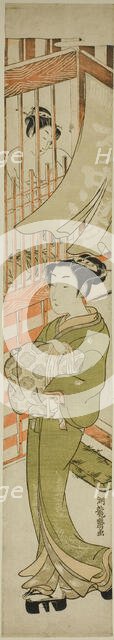 Young Woman Emerging from a Bathhouse, c. 1772. Creator: Isoda Koryusai.