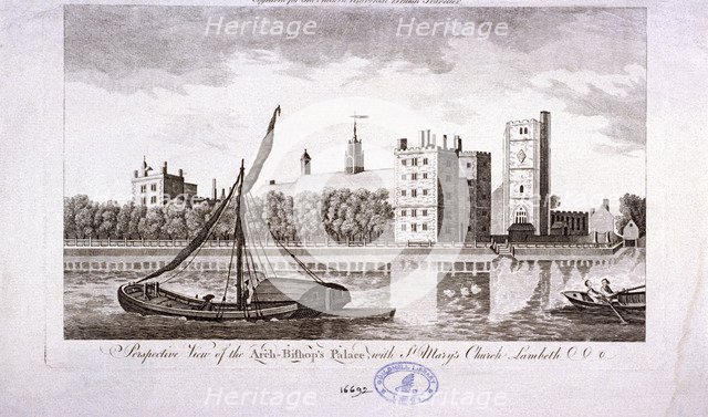Lambeth Palace, London, c1770. Artist: Anon