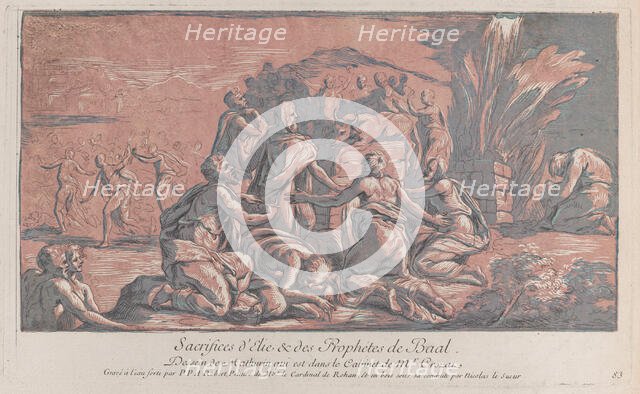 Elijah challenging the prophet to a sacrifice, ca. 1729., ca. 1729. Creator: Paul-Ponce-Antoine Robert.