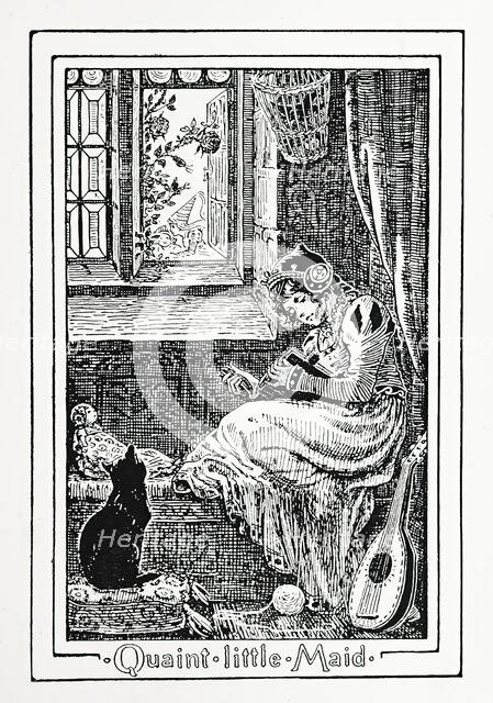 Quaint little Maid, 1894.  Creator: Gertrud M. Bradley.