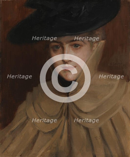 Portrait of a Young Woman, 1891. Creator: Albert Edelfelt.