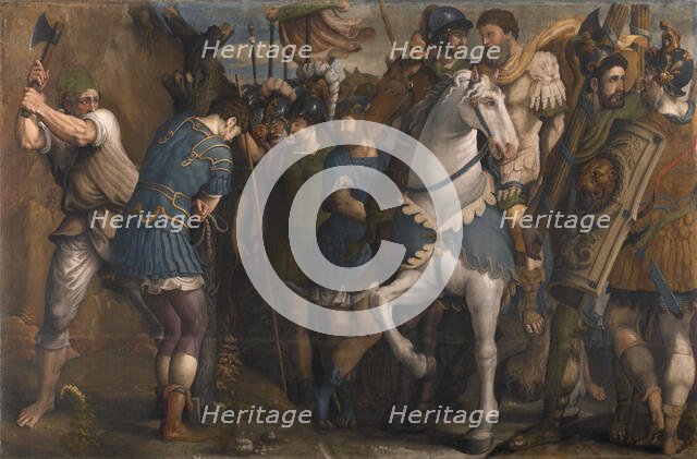 Justice of Titus Manlius Torquatus. (Giudizio di Manlio Torquato), c1550-1560. Creator: Campi, Antonio (c. 1522-1587).