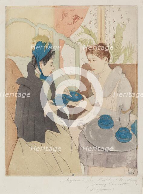 Afternoon Tea Party, 1890-1891. Creator: Mary Cassatt.
