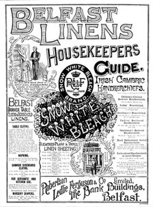 Advertisement for Belfast Linens, 1890. Creator: Unknown.