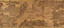 The Battle of Noryang (Six folded screen). Creator: Anonymous.
