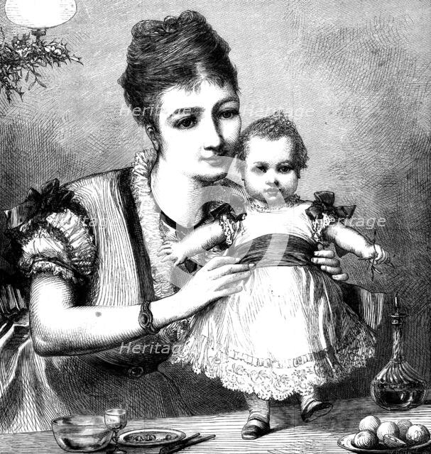 "My First Christmas" - drawn by A. Hunt, 1873. Creator: Unknown.