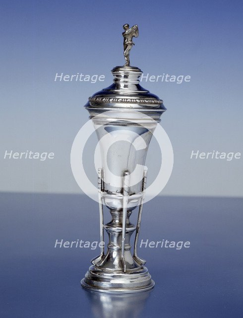 Silver golfing trophy, 5 inches high, 1919. Artist: Unknown