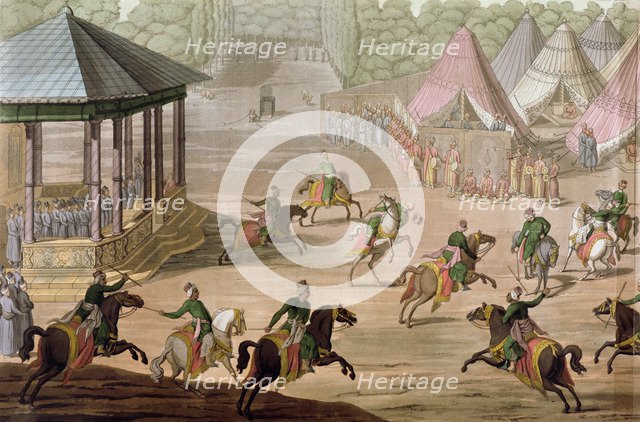 Tomac Celebration, Muslim religious festival that was celebrated in the Middle Ages, Illustration…