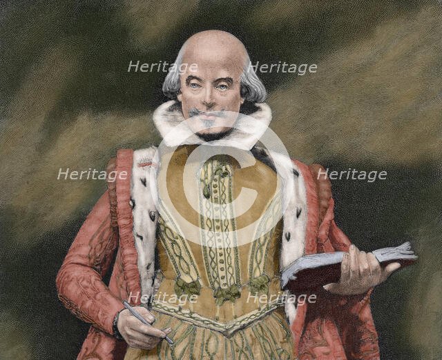 William Shakespeare (1564-1616), English writer, (19th century).  Creator: Baude.