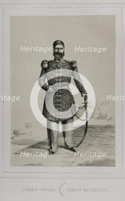 Abbas I of Egypt, (1812-1854), Wali of Egypt under the Ottomans from 1848 to 1854, 1852. Creator: Martinez.