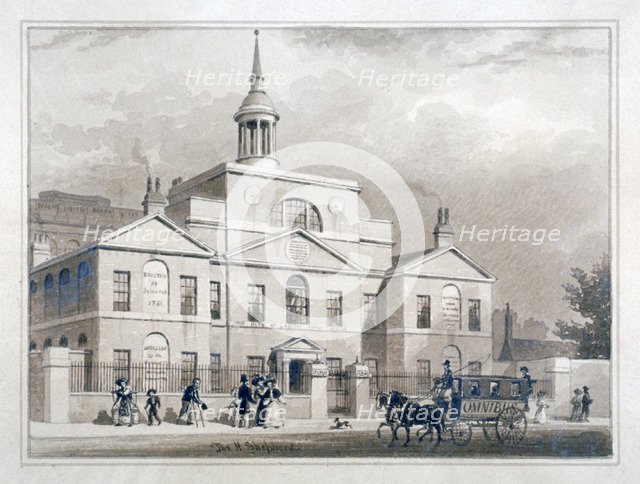 City of London Lying-In Hospital, City Road, Finsbury, London, c1827.     Artist: Thomas Hosmer Shepherd