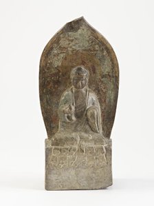 Seated Shijia Buddha (Shakyamuni), Period of Division or modern, Dated 549 CE, or poss.modern. Creator: Unknown.