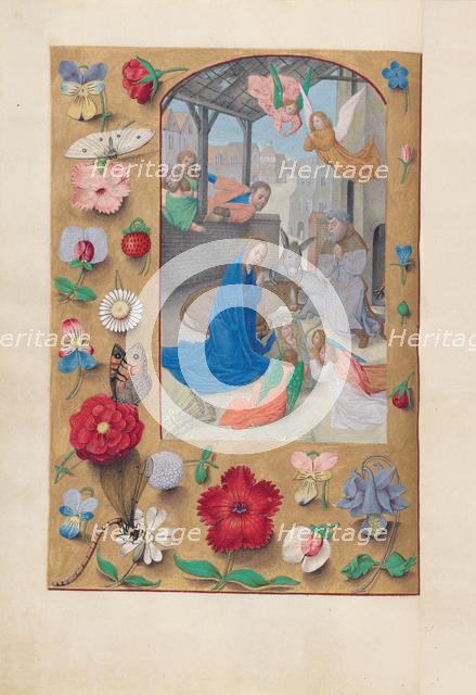 Hours of Queen Isabella the Catholic, Queen of Spain: Fol. 126v, Nativity, c. 1500. Creator: Master of the First Prayerbook of Maximillian (Flemish, c. 1444-1519); Associates, and.