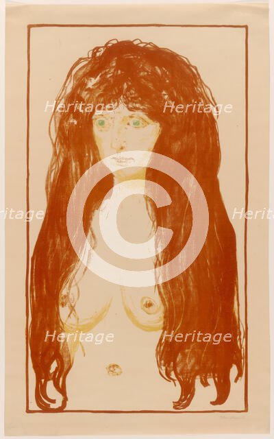 Woman with Red Hair and Green Eyes. The Sin, 1902. Creator: Edvard Munch.