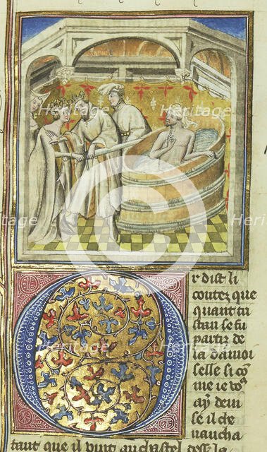 Miniature from Tristan de Léonois by Luce de Gat, End of 14th century. Creator: Anonymous master.