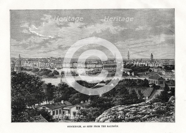 'Stockholm, as seen from the Saltsjon', Sweden, 1879. Artist: Laplante