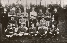 A group photo of a boy’s football team, 1911. Artist: Unknown