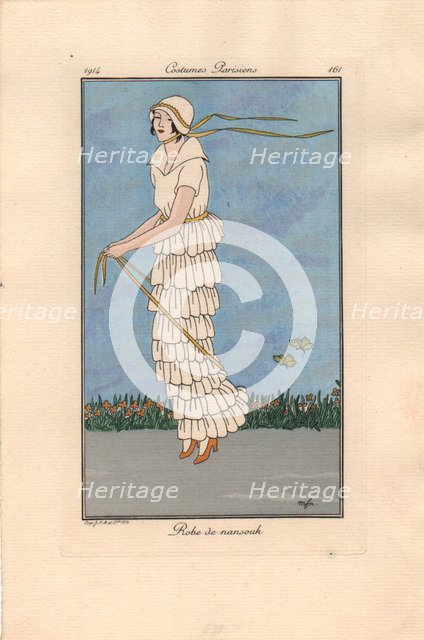 Costumes Parisiens 161: Robe de nansouk, 1914.