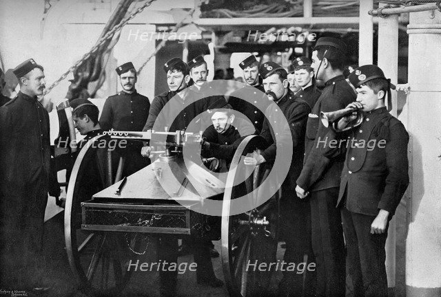 Repel boarders exercise, Sheerness Gunnery School, Kent, 1896. Artist: Gregory & Co