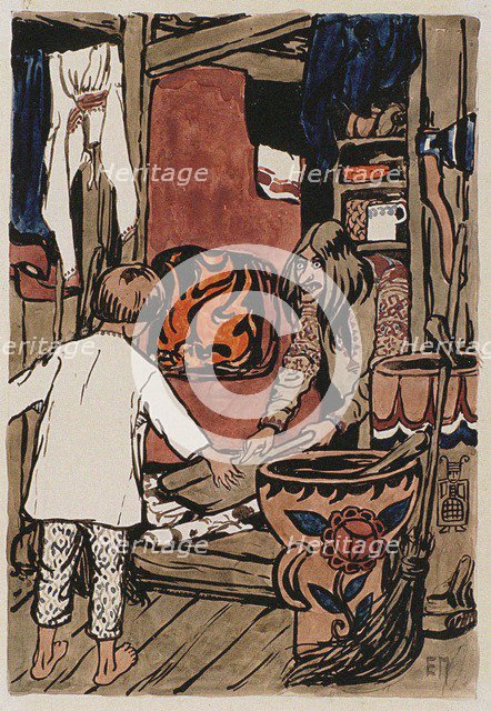 Illustration to the The Tale Synko-Philipko. Artist: Polenova, Elena Dmitryevna (1850-1898)