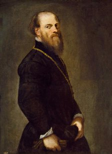 Man with a golden chain, ca 1555. Creator: Tintoretto, Jacopo (1518-1594).