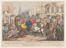 Miseries of London: Going out to Dinner, February 1, 1807., February 1, 1807. Creator: Thomas Rowlandson.