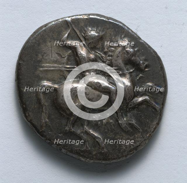 Stater: Naked Horseman with Spears and Shield (obverse), 334-302 BC. Creator: Unknown.
