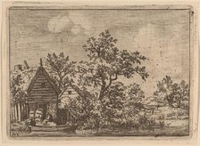 Two Casks in Front of a Cottage, probably c. 1645/1656. Creator: Allart van Everdingen.