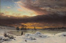 Winter landscape, after the sun has set, 1880. Creator: Fanny Churberg.