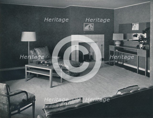 'Bedroom in the house of Mr. Anatole Litvak in Saint Monica, California', 1942. Artist: Unknown.