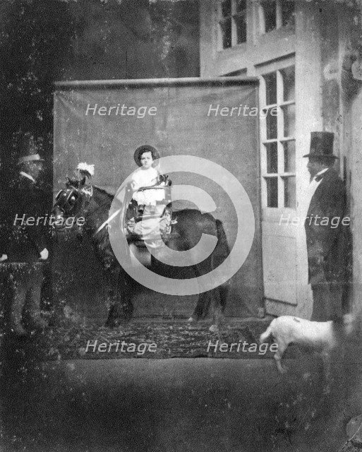 Louis Napoleon, Prince Imperial, on a pony, c1860-1863. Artist: Unknown