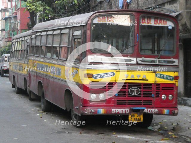 TATA bus in India, 2019. Creator: Unknown.