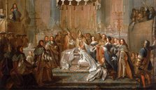 Baptism of the Dauphin Louis, son of Louis XIV, celebrated in the  Saint-Germain-en-Laye, March 24,  Artist: Christophe, Joseph (1662-1748)