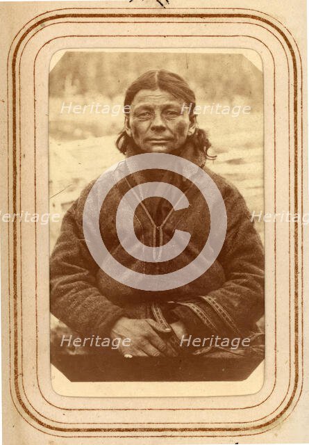 Portrait of Maria Persdotter Länta, 45, Sirka's Sami village, 1868.  Creator: Lotten von Duben.