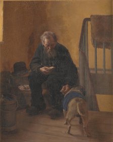 Man and dog, 1893. Creator: Gustav Vermehren.